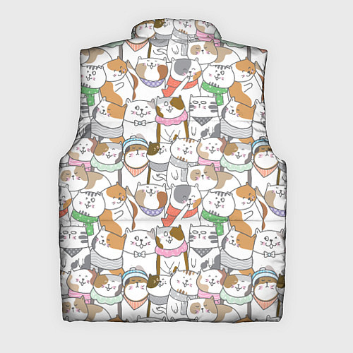 Мужской жилет Большая семья котиков / 3D-Черный – фото 2