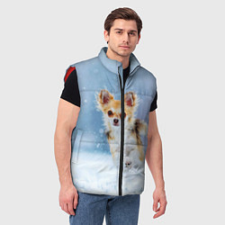 Мужской жилет Чихуахуа в снегу, цвет: 3D-красный — фото 2