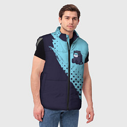 Мужской жилет AMONG US - Черный Котик, цвет: 3D-светло-серый — фото 2