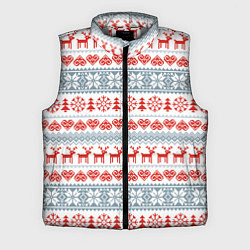 Мужской жилет Новогодний пиксельный узор, цвет: 3D-светло-серый