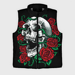 Мужской жилет Череп и Розы, цвет: 3D-светло-серый