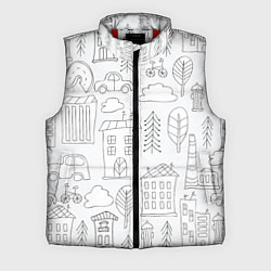 Мужской жилет Нарисованный город, цвет: 3D-красный