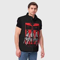 Мужской жилет Атака Титанов, цвет: 3D-черный — фото 2
