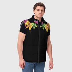 Мужской жилет Цветы, цвет: 3D-светло-серый — фото 2