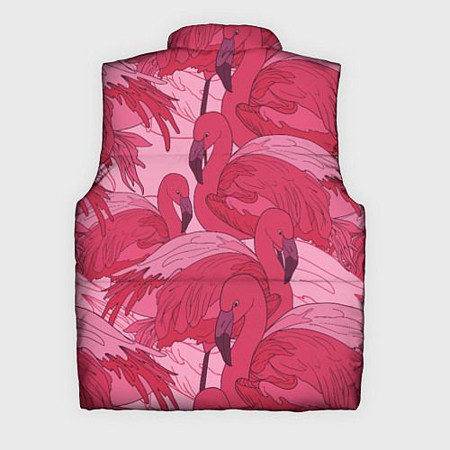 Мужской жилет Розовые фламинго / 3D-Черный – фото 2