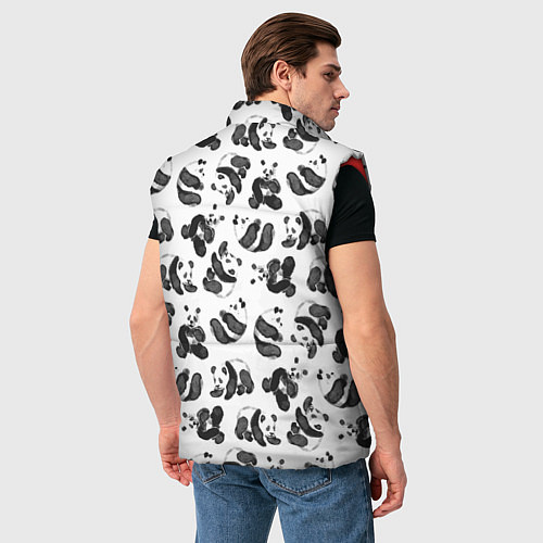 Мужской жилет Акварельные панды паттерн / 3D-Красный – фото 4