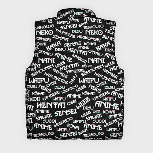 Мужской жилет Anime phrases / 3D-Черный – фото 2