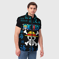 Мужской жилет ONE PIECE ВАН ПИС ИЕРОГЛИФ, цвет: 3D-черный — фото 2