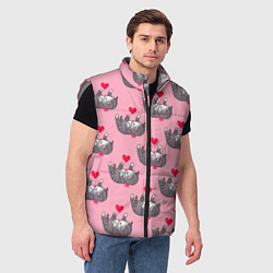 Мужской жилет Пиксельные котики, цвет: 3D-светло-серый — фото 2