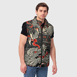 Мужской жилет Китайский Дракон, China Dragon, цвет: 3D-черный — фото 2