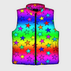 Мужской жилет Радужные звезды, цвет: 3D-светло-серый