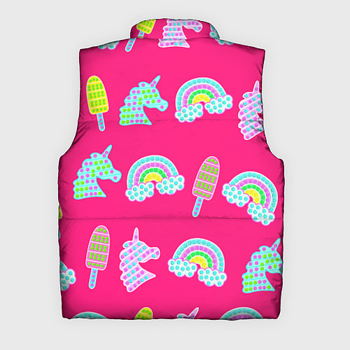Мужской жилет Pop it радуга и единорог / 3D-Черный – фото 2