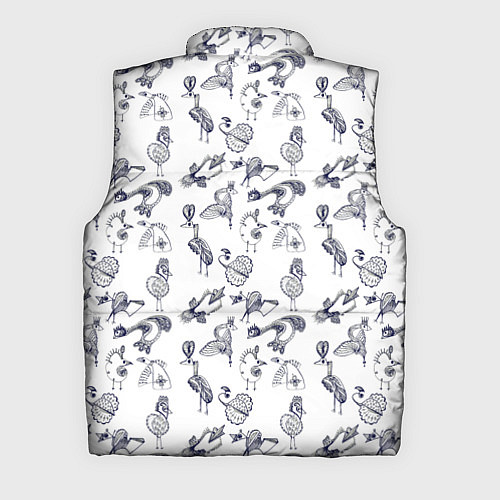 Мужской жилет Скетч сказочные птицы / 3D-Красный – фото 2