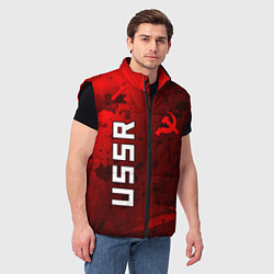 Мужской жилет USSR - Серп и Молот - Краска, цвет: 3D-черный — фото 2