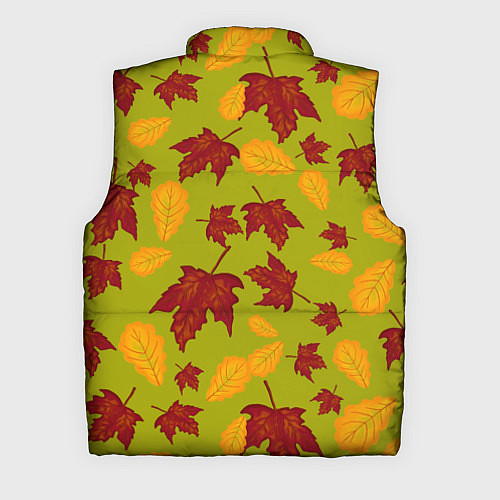 Мужской жилет Осенние листья клён и дуб / 3D-Черный – фото 2