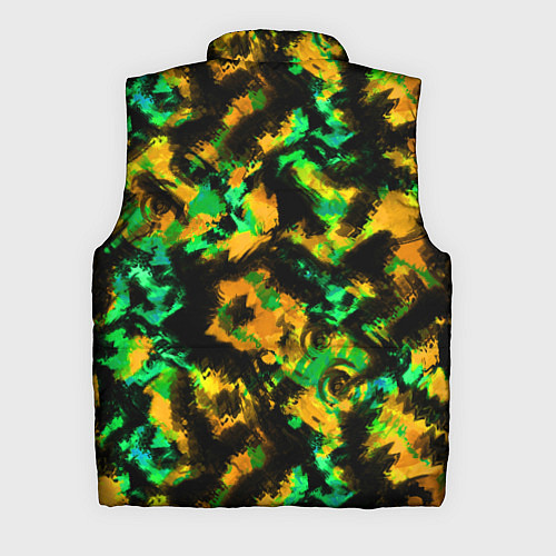 Мужской жилет Абстрактный желто-зеленый узор / 3D-Черный – фото 2