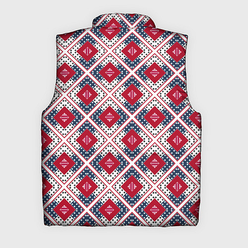 Мужской жилет Красно-синий плед -клетка / 3D-Светло-серый – фото 2