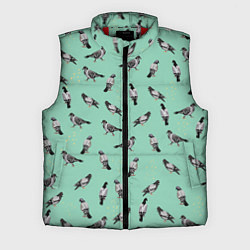 Мужской жилет Голуби на зеленом