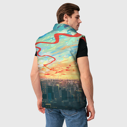 Мужской жилет Токио красками / 3D-Красный – фото 4