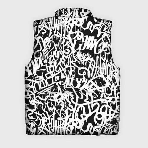 Мужской жилет Graffiti white on black / 3D-Черный – фото 2