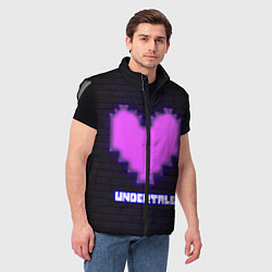 Мужской жилет UNDERTALE PURPLE HEART, цвет: 3D-светло-серый — фото 2