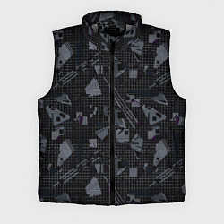 Мужской жилет Темный серый узор мемфис, цвет: 3D-светло-серый