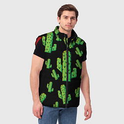 Мужской жилет Cactus Time - Веселые кактусы, цвет: 3D-красный — фото 2
