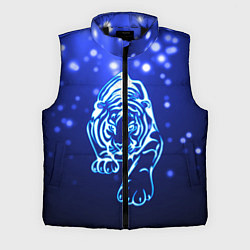 Мужской жилет Неоновый тигр, цвет: 3D-черный