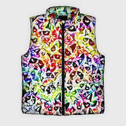 Мужской жилет Веселый узор из грустных котов, цвет: 3D-красный