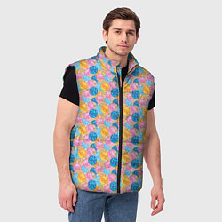 Мужской жилет Новогодние Ёлочные Шары, цвет: 3D-черный — фото 2
