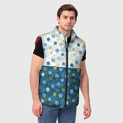 Мужской жилет Падают Снежинки, цвет: 3D-красный — фото 2