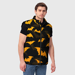 Мужской жилет ЛЕТУЧИЕ МЫШИ НОЧЬ ХЕЛЛОУИН HALLOWEEN NIGHT BATS, цвет: 3D-черный — фото 2