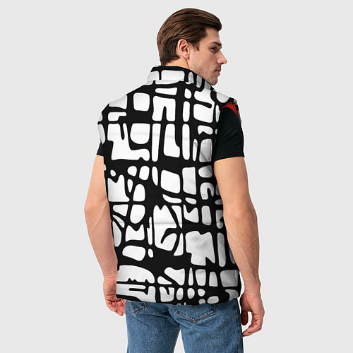 Мужской жилет Черно-Белый мотив Cantabrigiensia, подходящий для / 3D-Красный – фото 4