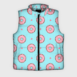 Мужской жилет Розовые пончики, цвет: 3D-светло-серый