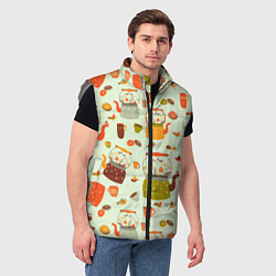 Мужской жилет Осенние чаепитие, цвет: 3D-светло-серый — фото 2