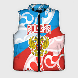 Мужской жилет Россия! Герб, цвет: 3D-черный