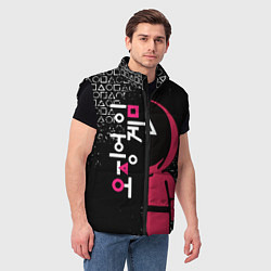 Мужской жилет ИГРА В КАЛЬМАРА ТРЕУГОЛЬНИК SQUID GAME, цвет: 3D-черный — фото 2