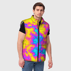 Мужской жилет Яркая абстракция космических красок, цвет: 3D-светло-серый — фото 2