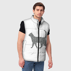 Мужской жилет QR - кот, цвет: 3D-черный — фото 2