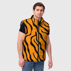 Мужской жилет ТИГРИННЫЕ ПОЛОСЫ, цвет: 3D-светло-серый — фото 2