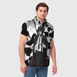 Мужской жилет Дазай Осаму на фоне манги, цвет: 3D-черный — фото 2