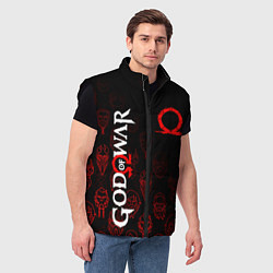 Мужской жилет GOD OF WAR HEROES ГЕРОИ, цвет: 3D-черный — фото 2