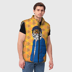 Мужской жилет Стильный Тигр в очках фурри, цвет: 3D-светло-серый — фото 2