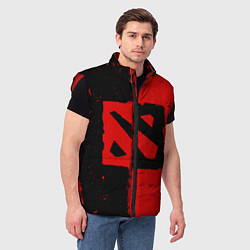 Мужской жилет DOTA 2 БРЫЗГИ КРАСОК, КРАСНО ЧЁРНЫЙ ЛОГО, цвет: 3D-красный — фото 2