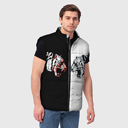 Мужской жилет Два тигра напротив друг друга, цвет: 3D-черный — фото 2