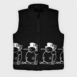 Мужской жилет Снеговик на черном фоне