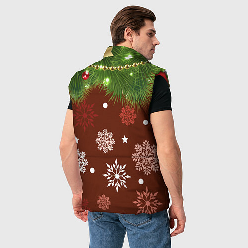 Мужской жилет Зимнее Настроение Елка / 3D-Красный – фото 4