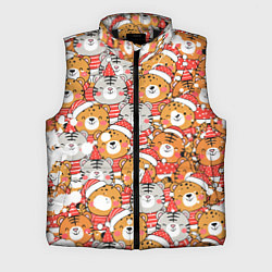 Мужской жилет НОВОГОДНИЕ ТИГРЫ ПАТТЕРН 2022