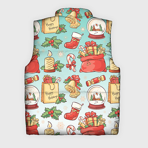 Мужской жилет Рождественский узорный принт / 3D-Светло-серый – фото 2