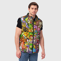 Мужской жилет ПОКЕМОНЫ В ПИКСЕЛЯХ PIXEL POKEMON, цвет: 3D-черный — фото 2